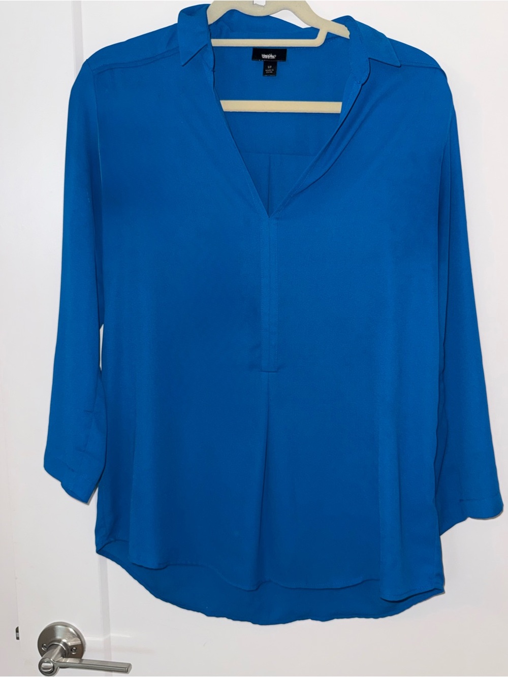 Mossimo Supply Co. Cobalt Blue V-Neck Blouse